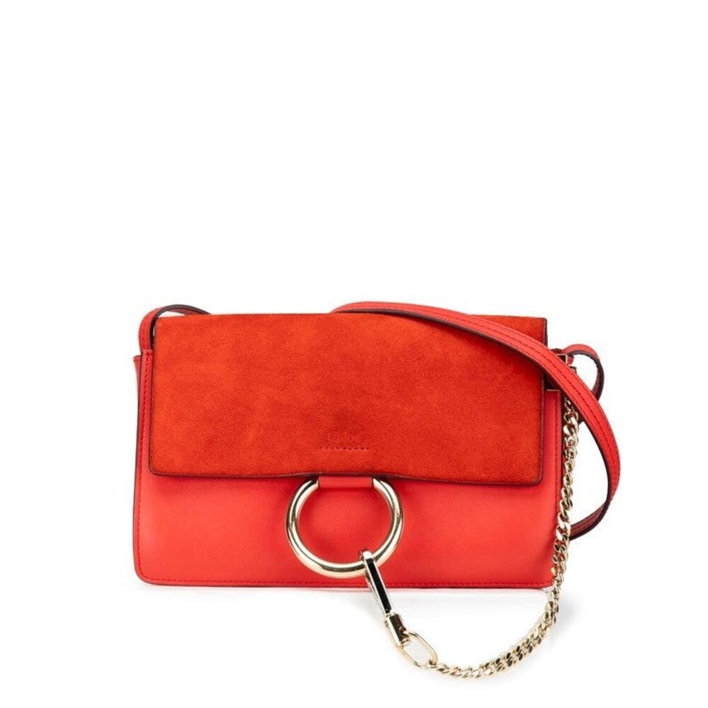 Chloe Suede Shoulder Bag Red